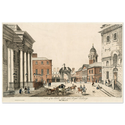 Dublin Castle Gate – Museum-Quality Reproduction Print – room setting display | Buy Irish Art