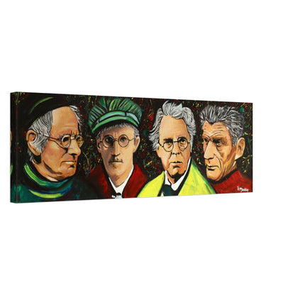 Famous Irish Writers Canvas Art Print – framed print close-up | Buy Irish Art