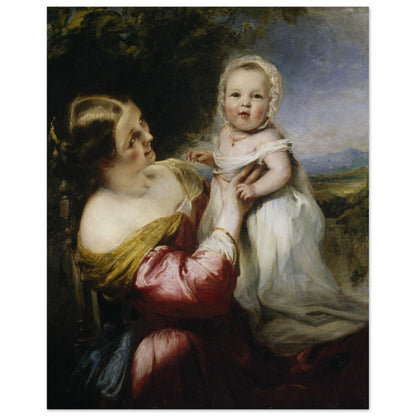 Young Mother’s Pastime (1844) by Richard Rothwell Print 40×50 cm 16×20″ – room setting display | Buy Irish Art