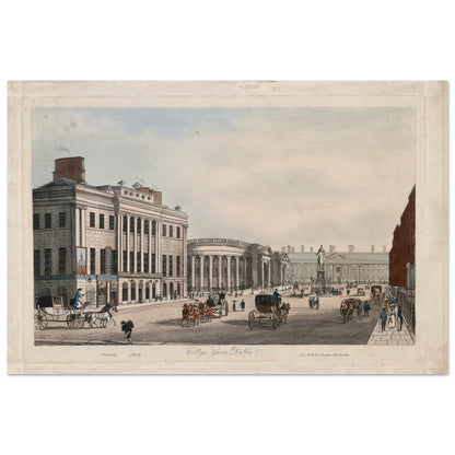 College Green, Dublin – Museum-Quality Reproduction Print – framed print close-up | Buy Irish Art