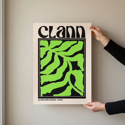Clann – Irish Family Print | Gaelic Wall Art & Irish Home Decor – size comparison view | Buy Irish Art