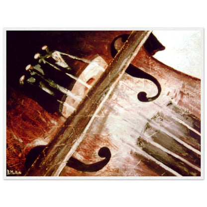 Irish Fiddle & Bow - Framed Wall Art Print by Irish Artist – size comparison view | Buy Irish Art
