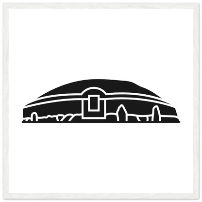 Modern Irish Minimalist Newgrange Illustration Framed Wall Art Print – detail view | Buy Irish Art