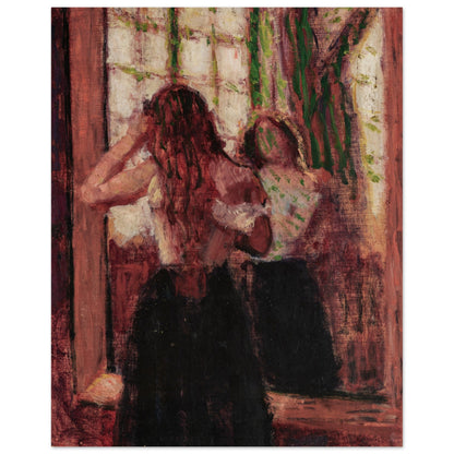 Girl Arranging Her Hair in Front of a Mirror by Roderic O’Conor Art Print – Irish wall art print | Buy Irish Art