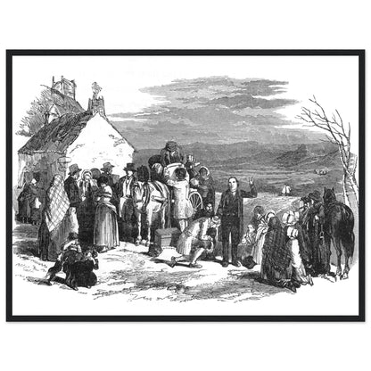 Irish Emigrants Leaving Ireland Historical Framed Black & White Print – view 7 | Buy Irish Art