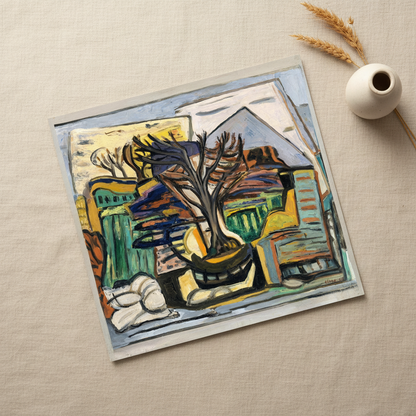 Evie Hone A Landscape with a Tree 1943 unframed archival giclée print flat lay
