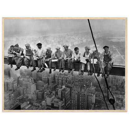 Lunch Atop a Skyscraper - Framed Black & White Iconic Photographic Framed Wall Art Print – framed print close-up | Buy Irish Art