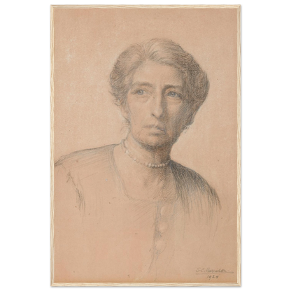 Drawing of the pianist Edith Best, née Oldham, by Sarah Cecilia Harrison, art print in a wood frame, 60x90 cm