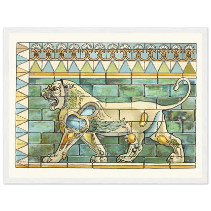 Portion of the Lions Frieze from the Ancient Persian Palace at Susa - Framed Art Print by James Ward – size comparison view | Buy Irish Art
