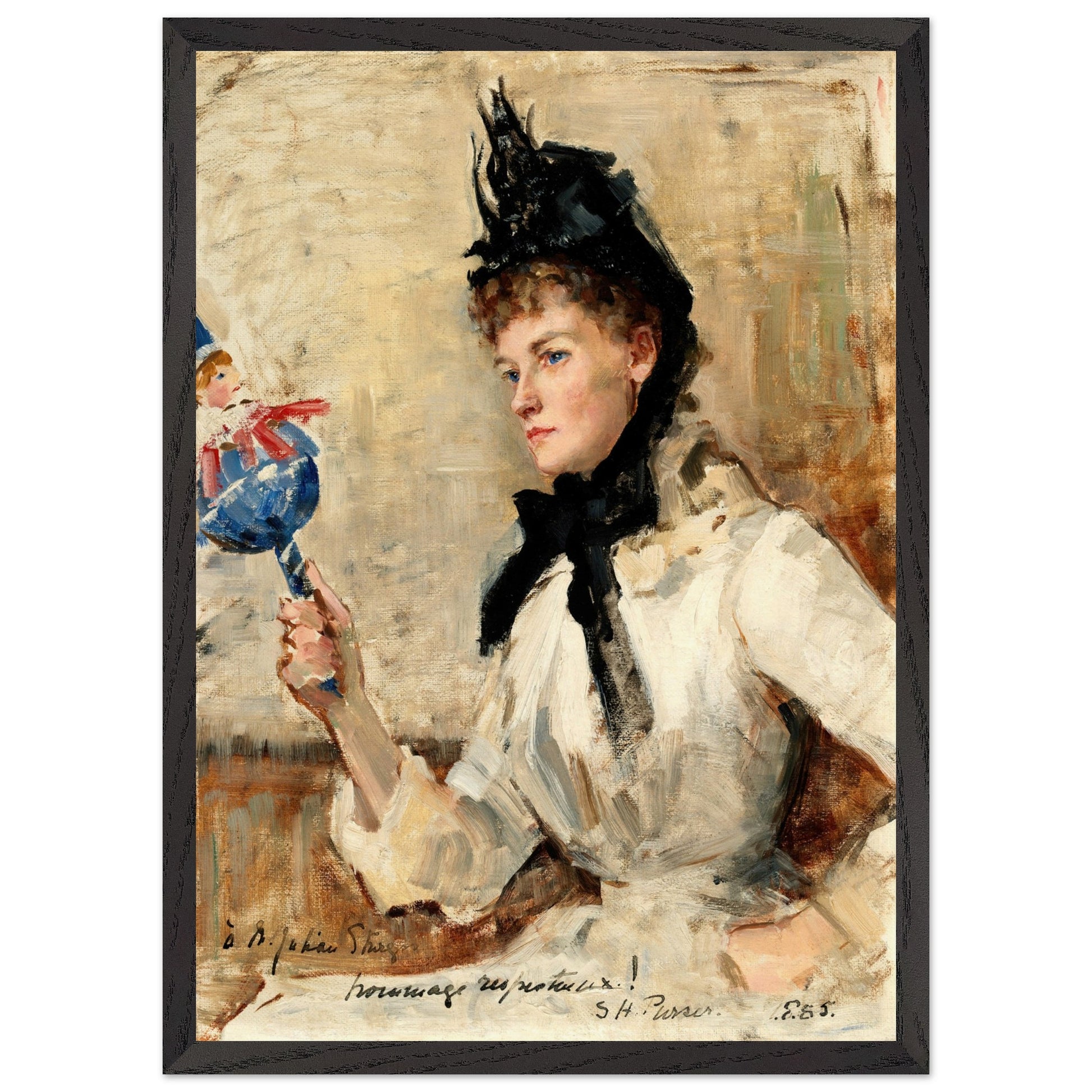 A Lady Holding a Rattle  by Irish Artist Sarah Purser Art Print – view 14 | Buy Irish Art