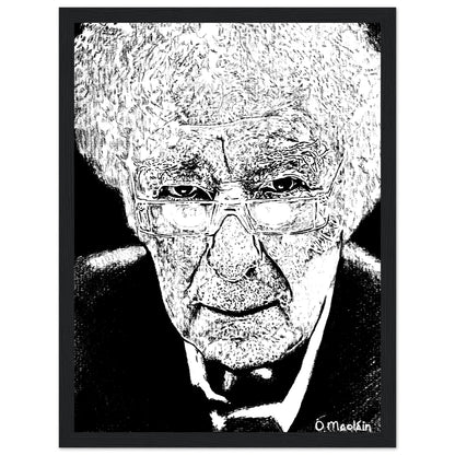 Seamus Heaney Framed Art Print by Irish Artist – size comparison view | Buy Irish Art