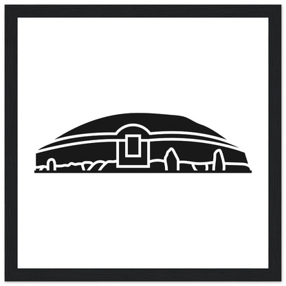 Modern Irish Minimalist Newgrange Illustration Framed Wall Art Print – framed print close-up | Buy Irish Art