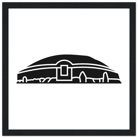 Modern Irish Minimalist Newgrange Illustration Framed Wall Art Print – framed print close-up | Buy Irish Art