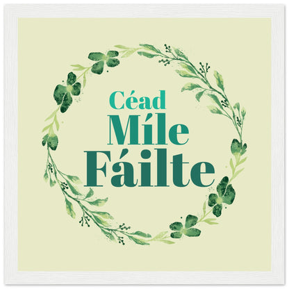 Céad Míle Fáilte – A Hundred Thousand Welcomes Framed Art Print – framed print close-up | Buy Irish Art