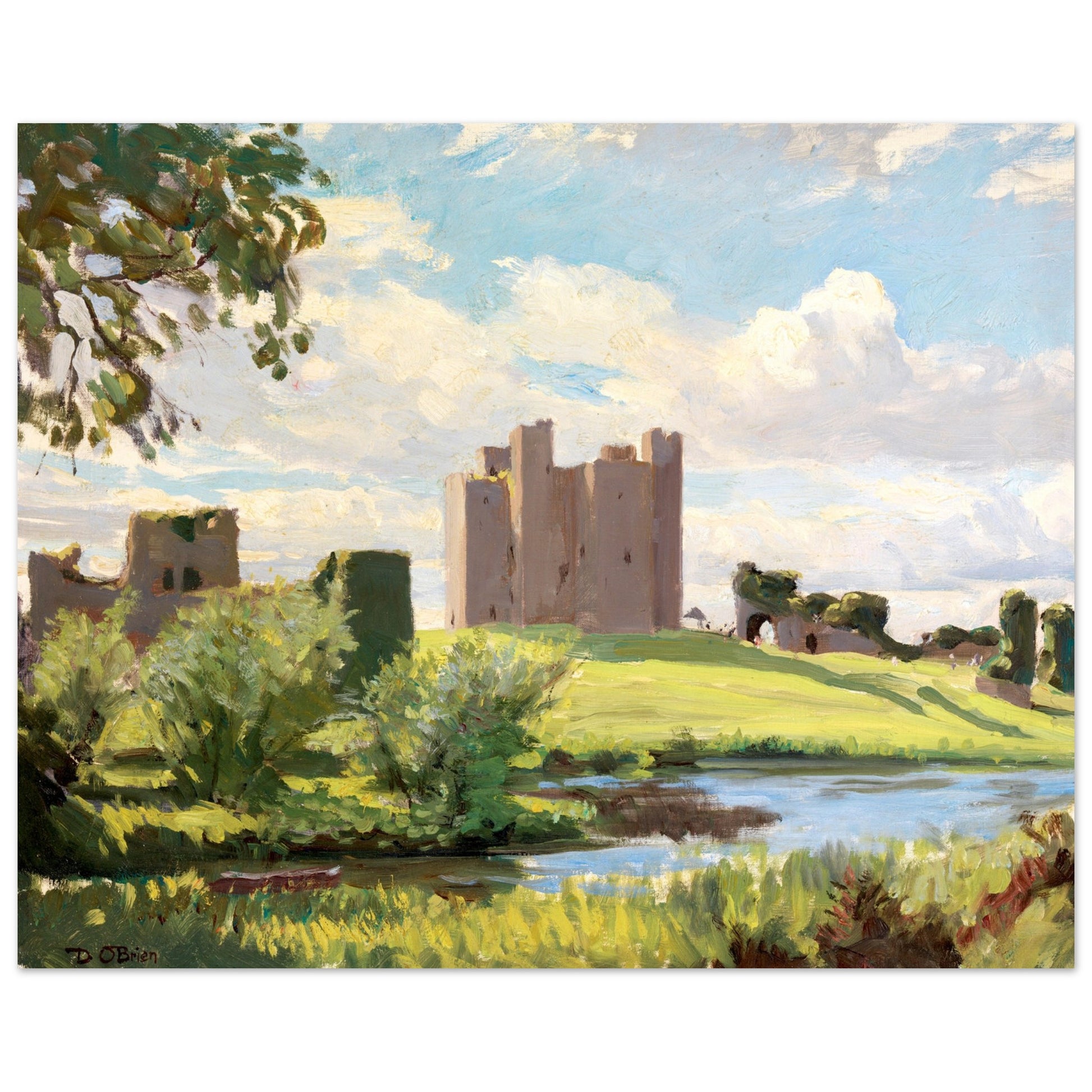 Trim Castle (1938) – Dermod O’Brien | Collector’s Edition Fine Art Print – room setting display | Buy Irish Art