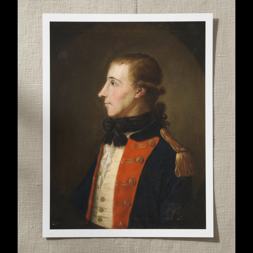 Framed print of Wolfe Tone in French military uniform, Irish revolutionary leader
