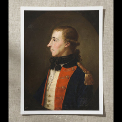 Framed print of Wolfe Tone in French military uniform, Irish revolutionary leader