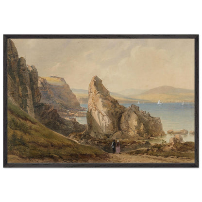 Henry Newton A Bay near Howth print in a thick black frame