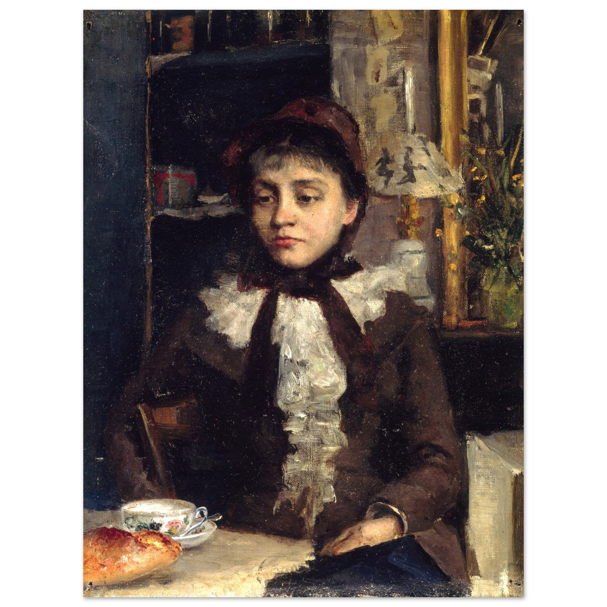 Irish woman at breakfast by Sarah Purser, Le Petit Déjeuner unframed art print