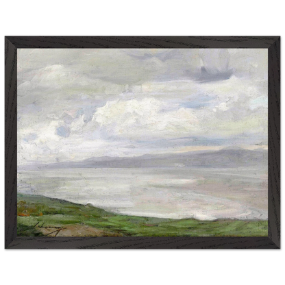 Island Magee Irish art print framed in white — Antrim coast painting print for home