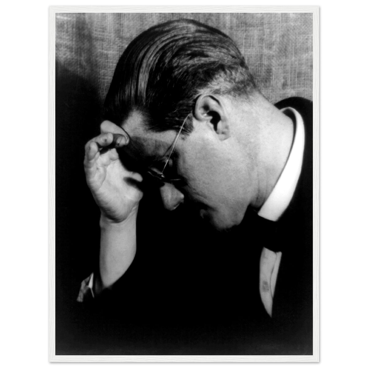 James Joyce black and white photographic print in a white frame