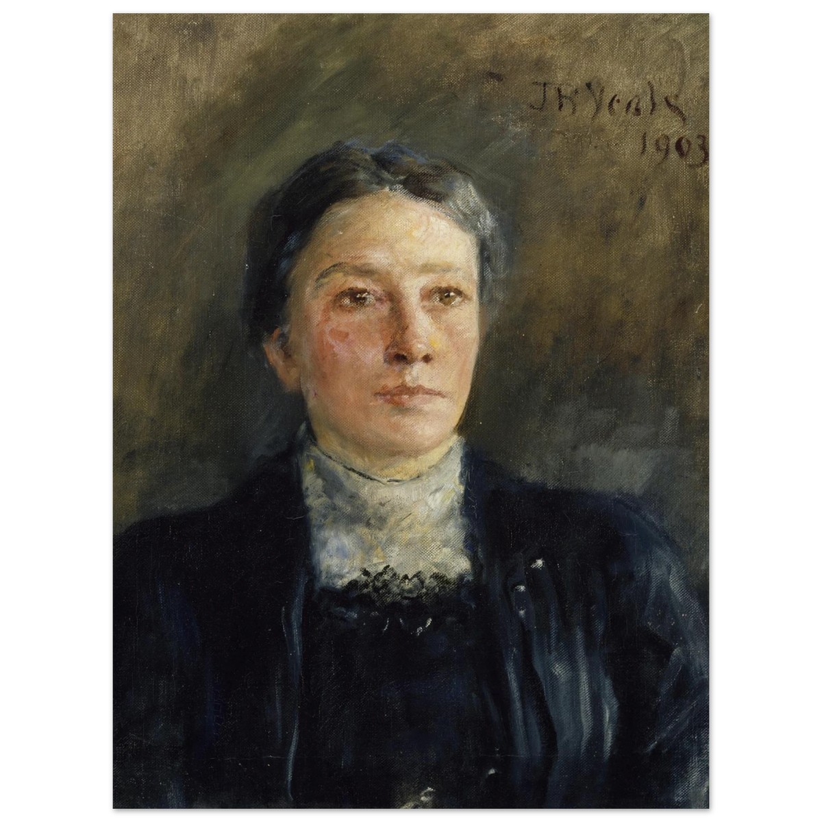 John Butler Yeats portrait of Lady Augusta Gregory, unframed print with a thin grey edge