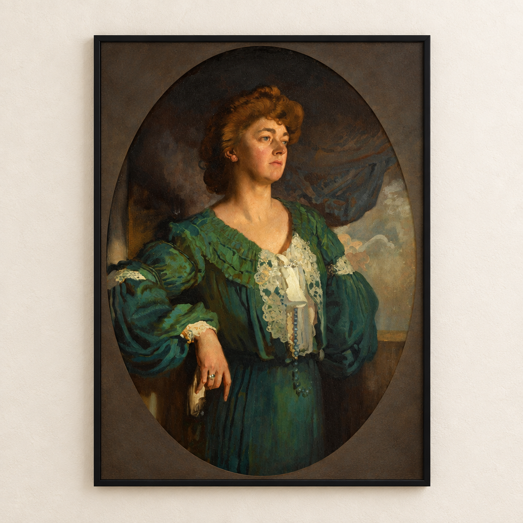 Lady Gerard in a Green Dress frame mockup preview