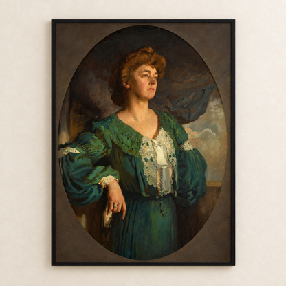 Lady Gerard in a Green Dress frame mockup preview