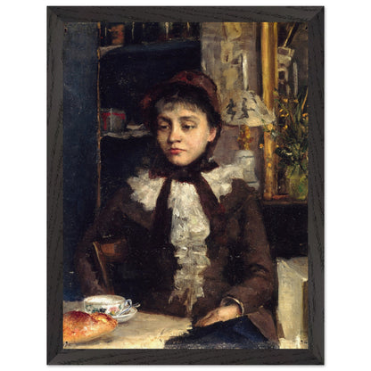 Le Petit Déjeuner by Sarah Purser in a black frame on a plain white background
