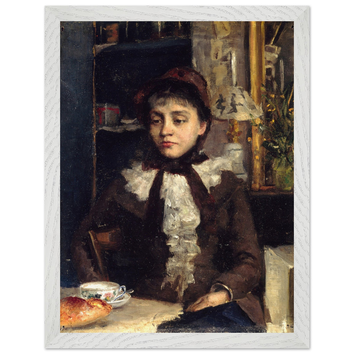 Le Petit Déjeuner by Sarah Purser in a white frame, full front view
