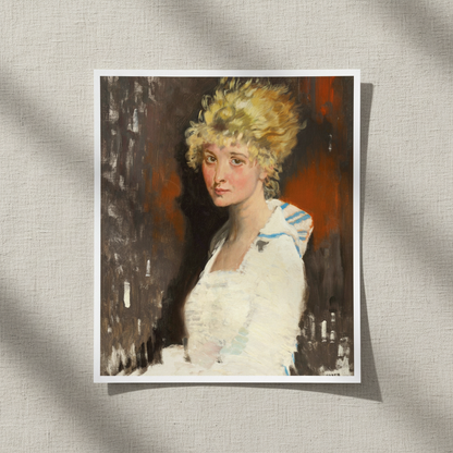 The Artist's Model, Yvonne by William Orpen, unframed print on textured paper on a linen background