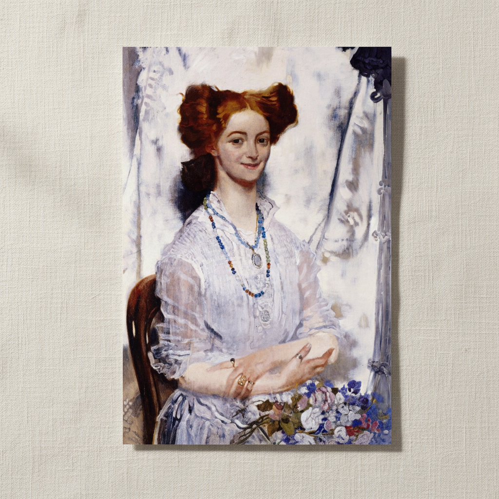 Grace Gifford portrait by William Orpen unframed print on textured linen