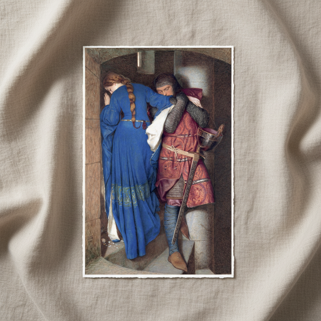 The Meeting on the Turret Stairs unframed archival art print on linen background