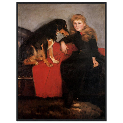 Miss Eva Fulton by Sir John Lavery in a slim black frame, full front view
