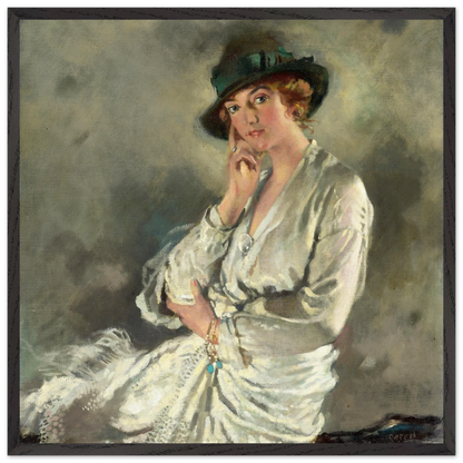 Mrs Charles S. Carstairs by William Orpen in a black frame with a thin white border