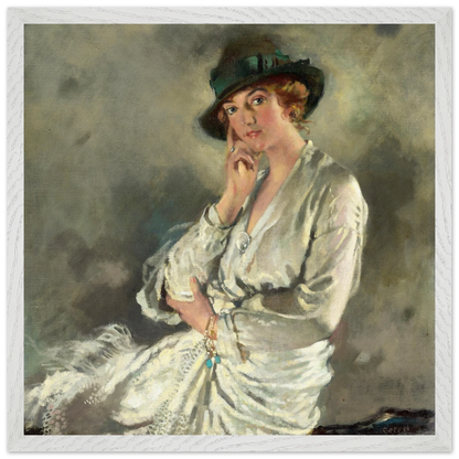 Mrs Charles S. Carstairs by William Orpen in a white frame with a white border
