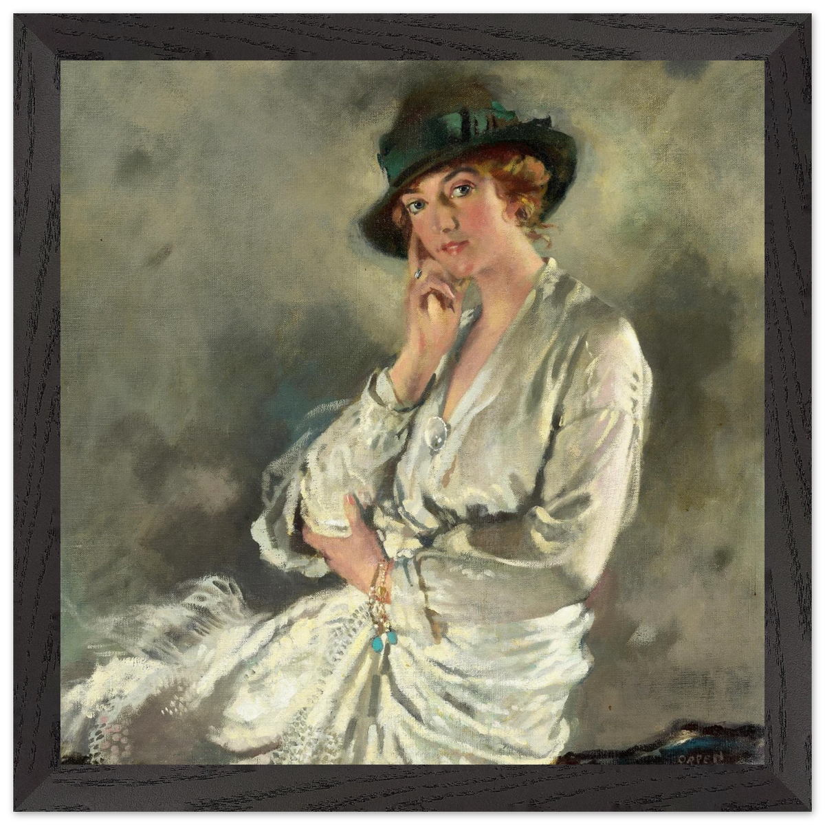 Mrs Charles S. Carstairs by William Orpen in a wide black frame