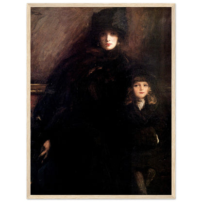 Mrs Lavery and Alice by Sir John Lavery in a pale oak frame with a thin mount