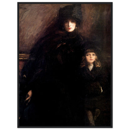 Mrs Lavery and Alice by Sir John Lavery in a slim black frame with a white mount