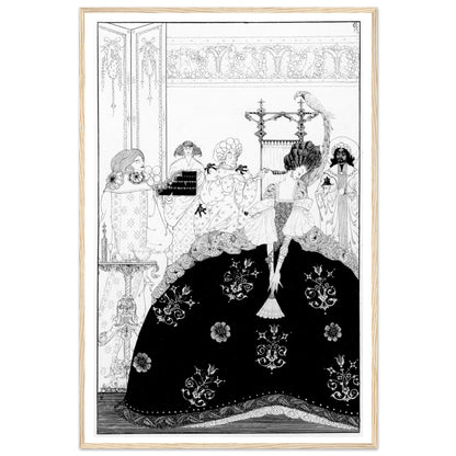 Now Awful Beauty Puts on All Its Arms illustration framed in natural oak, straight-on view
