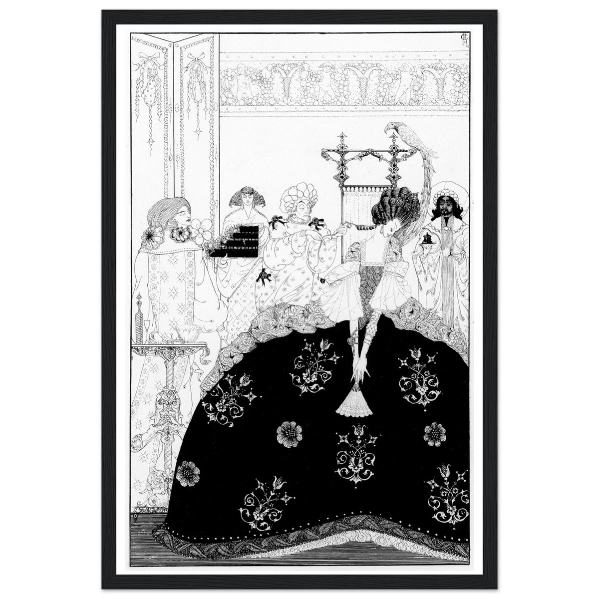 Now Awful Beauty Puts on All Its Arms illustration, framed print in a black frame