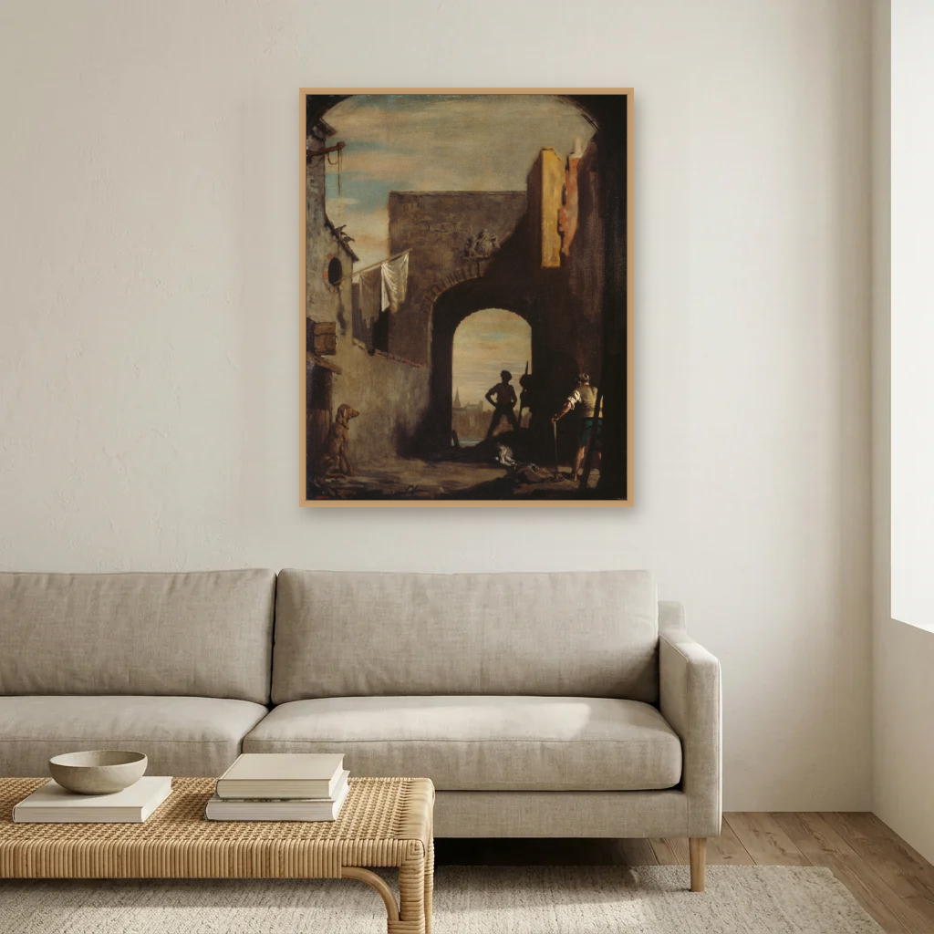 The Knacker's Yard art print, framed and hung in a living room