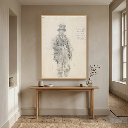 A Galway Man art print, framed and hung in a hallway