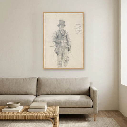 A Galway Man art print, framed and hung in a living room