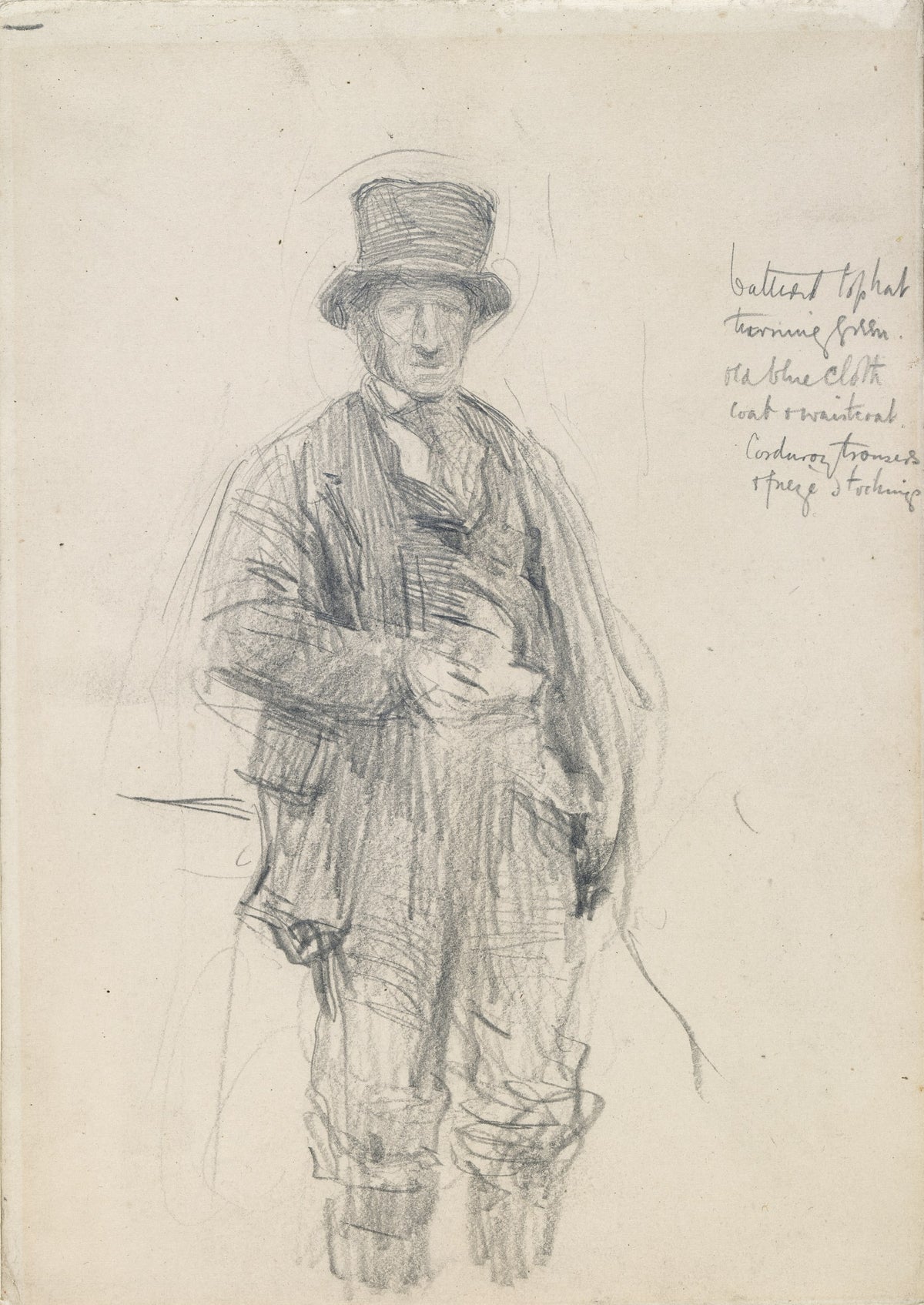 A Galway Man, graphite drawing by Walter Osborne, c.1893