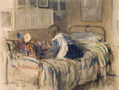 The Dolls’ School, watercolour and pastel by Walter Osborne, 1900