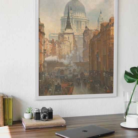 Ludgate, Evening by Irish Artist John O'Connor Art Print – size comparison view | Buy Irish Art