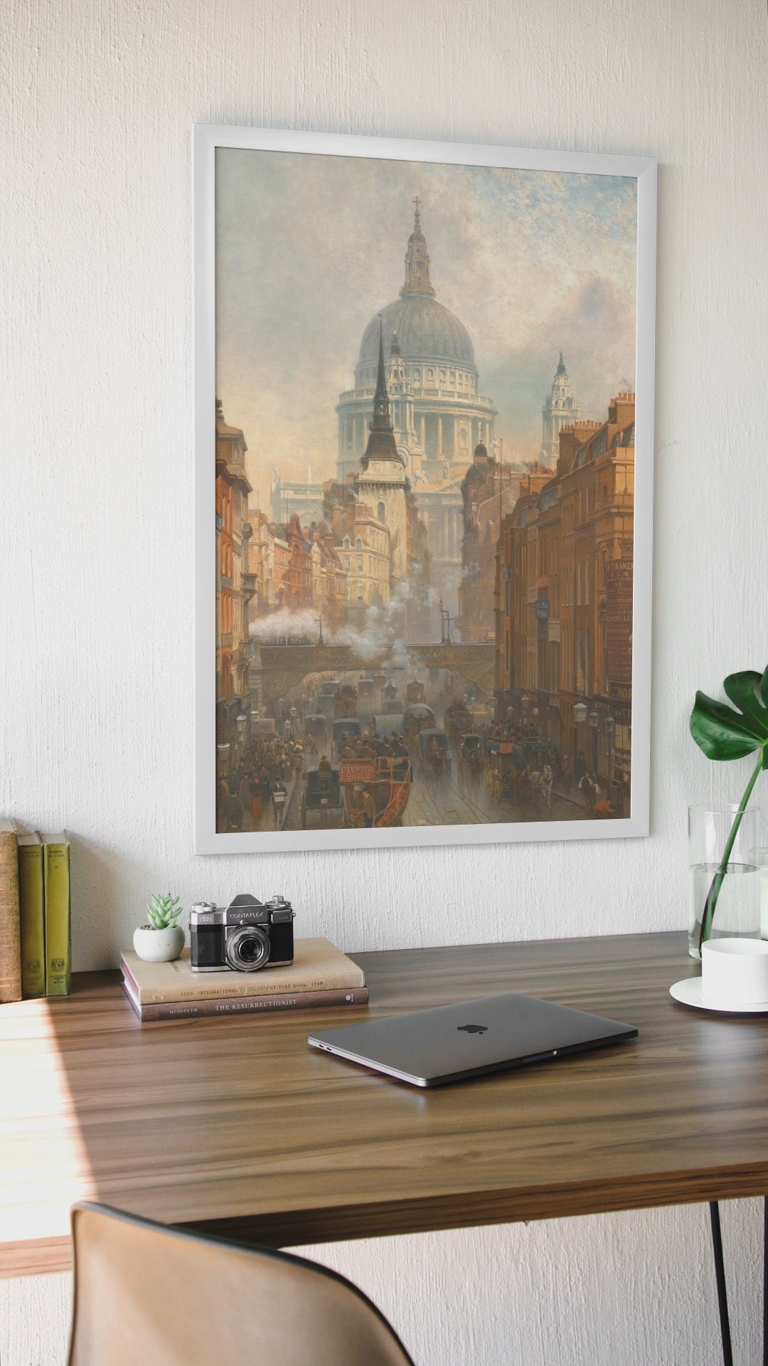 Ludgate, Evening by Irish Artist John O'Connor Art Print – size comparison view | Buy Irish Art