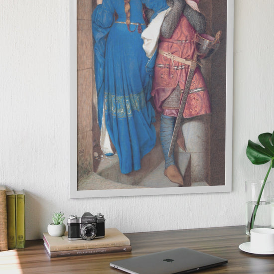 The Meeting on the Turret Stairs – Irish Romantic Art Print White Framed National Gallery of Ireland - Buy Irish Art