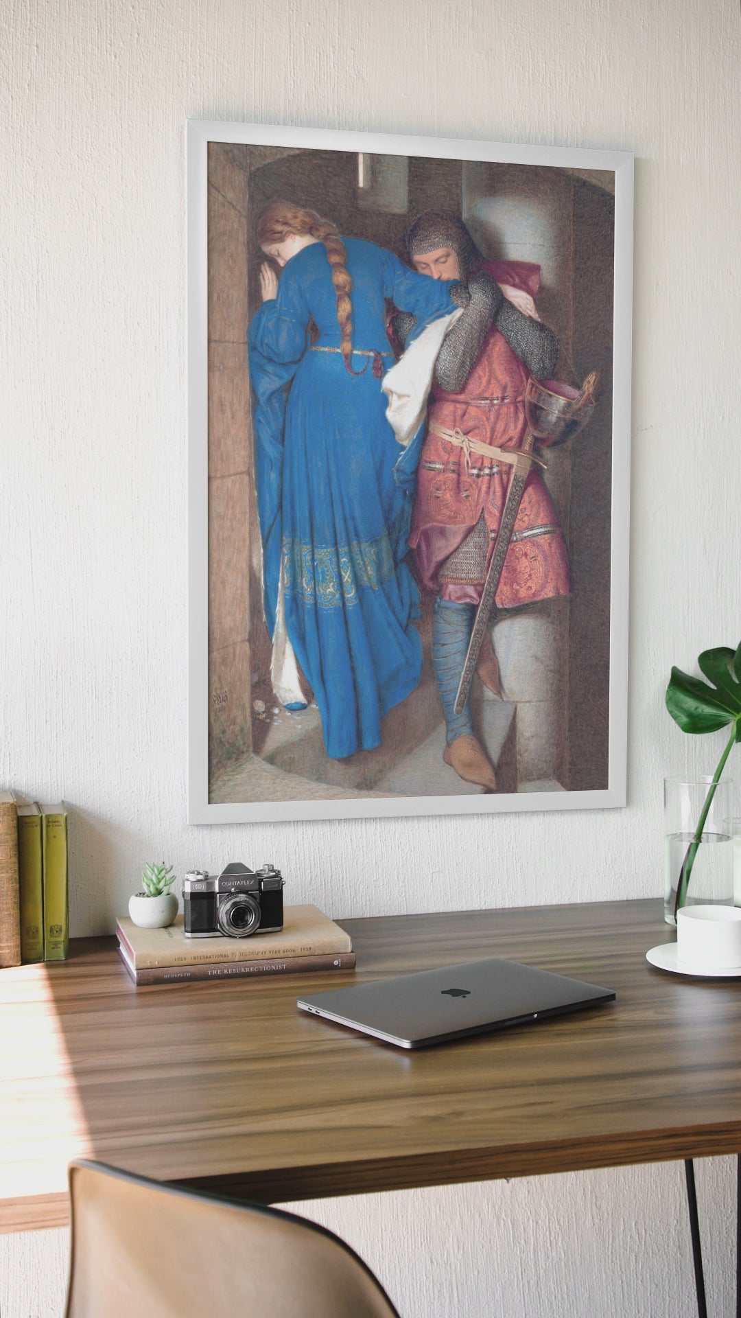 The Meeting on the Turret Stairs – Irish Romantic Art Print White Framed National Gallery of Ireland - Buy Irish Art